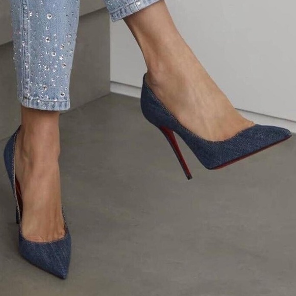 Christian Louboutin Shoes - NEW CHRISTIAN LOUBOUTIN SO KATE Denim Heels US7